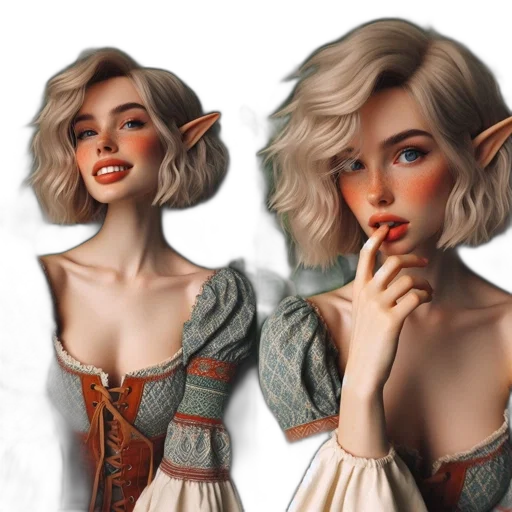 dress, face, fantasy art, concept art transparent PNG cut-out