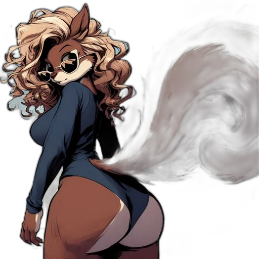 hair, dress, staff, creature transparent PNG cut-out