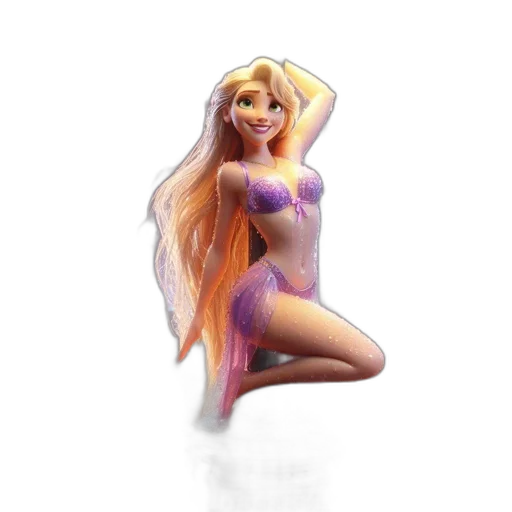 dress, hair, 3d render, concept art transparent PNG cut-out