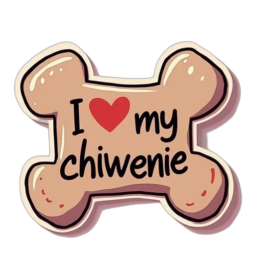 love, chiwenie, bone, sticker transparent PNG cut-out
