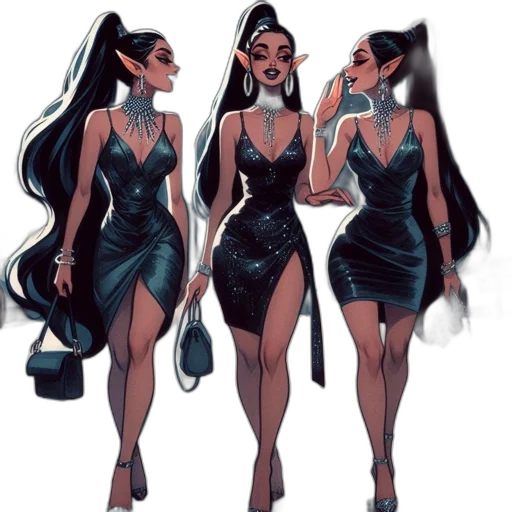 dress, concept art, comic book art, cartoon transparent PNG cut-out