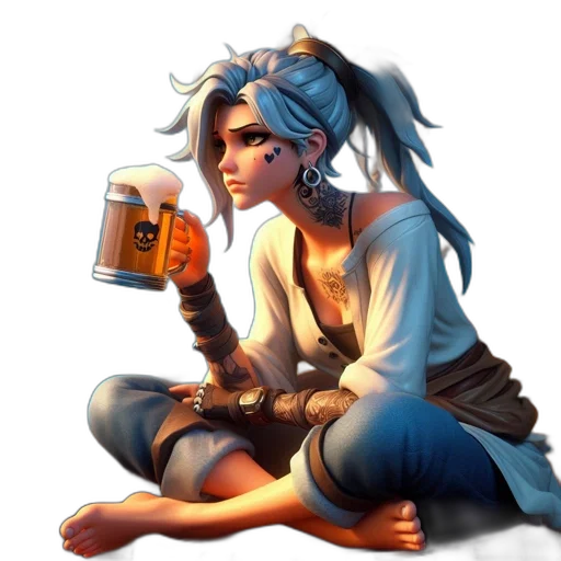 fantasy art, concept art, anime, pixel art transparent PNG cut-out