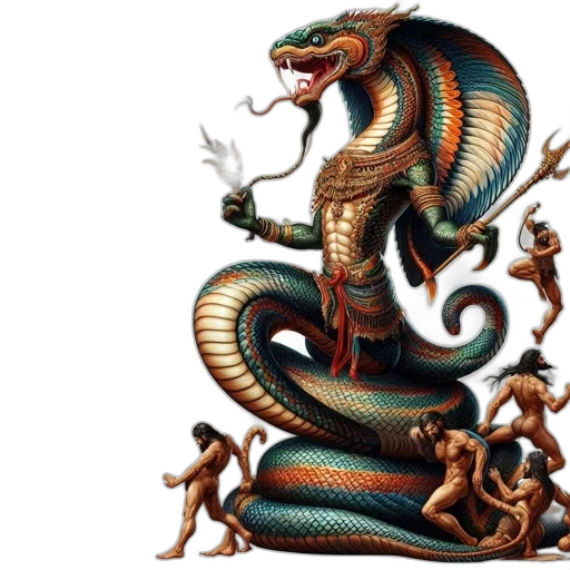 dragon, staff, creature, fantasy art transparent PNG cut-out