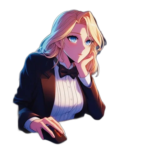 staff, jacket, face, dress transparent PNG cut-out