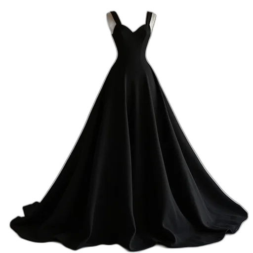 dress, 3d render, dark, monochrome transparent PNG cut-out