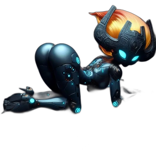 robot, weapon, concept art, 3d render transparent PNG cut-out