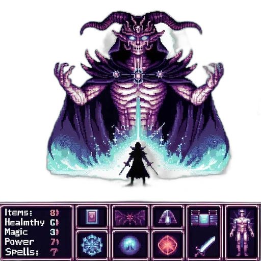 staff, creature, pixel art, concept art transparent PNG cut-out