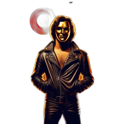 jacket, mask, face, staff transparent PNG cut-out
