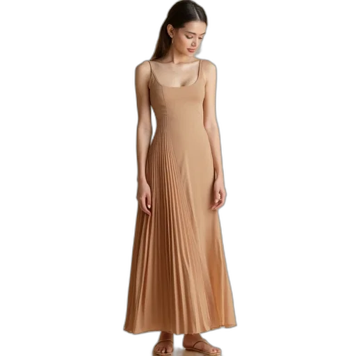dress, earth tones, golden, woman transparent PNG cut-out