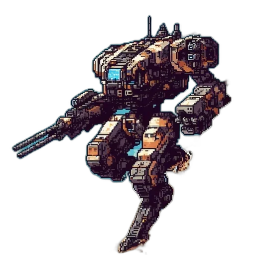 robot, weapon, dragon, pixel art transparent PNG cut-out