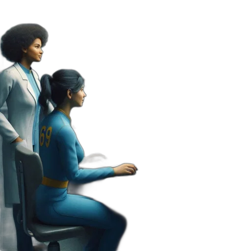 staff, robot, concept art, 3d render transparent PNG cut-out