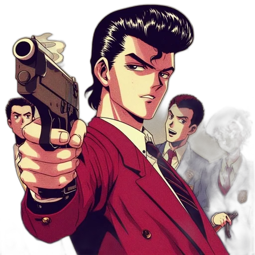 weapon, jacket, comic book art, cartoon transparent PNG cut-out
