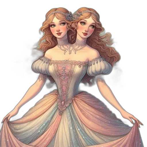 dress, crown, fantasy art, concept art transparent PNG cut-out