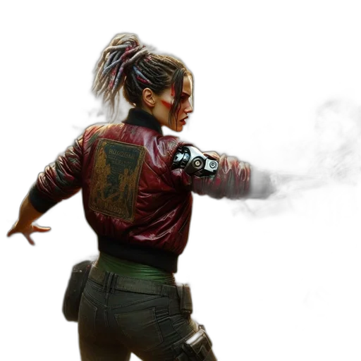 staff, weapon, jacket, concept art transparent PNG cut-out