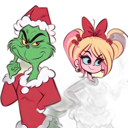 concept art, cartoon, pixel art, grinch transparent PNG cut-out