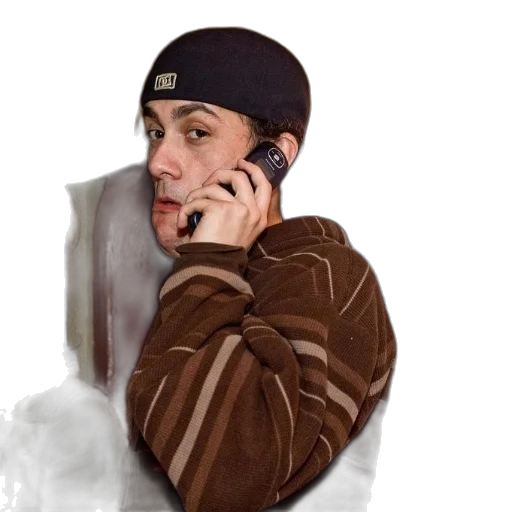 jacket, hat, face, staff transparent PNG cut-out