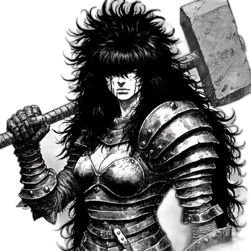 sword, hair, weapon, staff transparent PNG cut-out