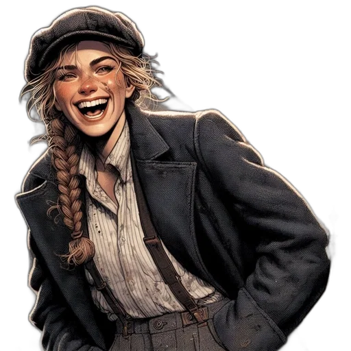 hat, jacket, face, staff transparent PNG cut-out