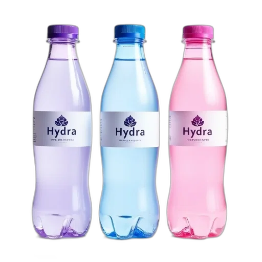 bottle, 3d render, vaporwave, photorealistic transparent PNG cut-out
