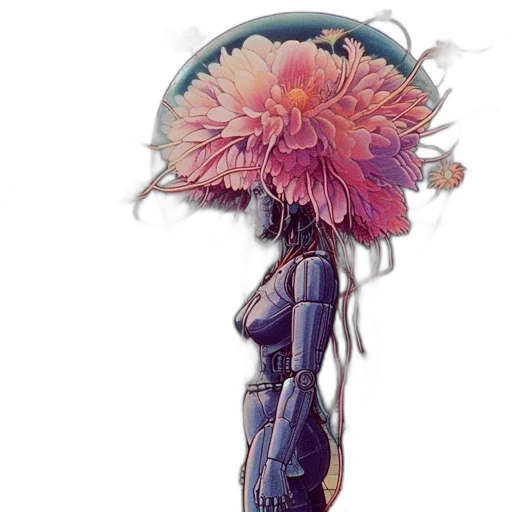 flower, dress, robot, crown transparent PNG cut-out