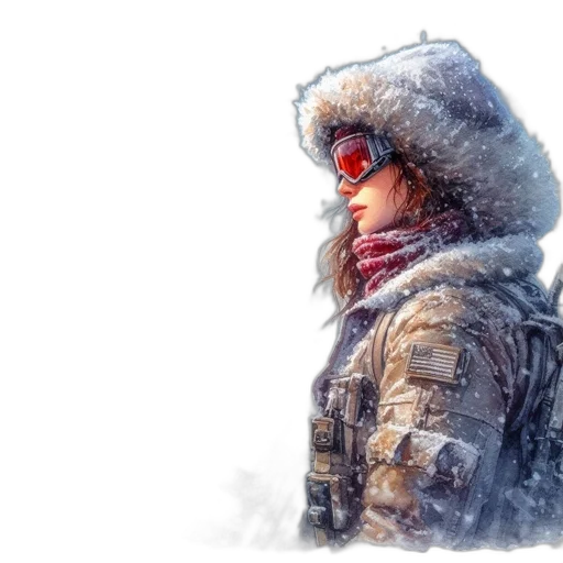 jacket, hat, face, concept art transparent PNG cut-out