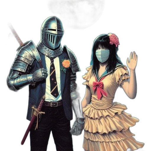 mask, robot, sword, weapon transparent PNG cut-out