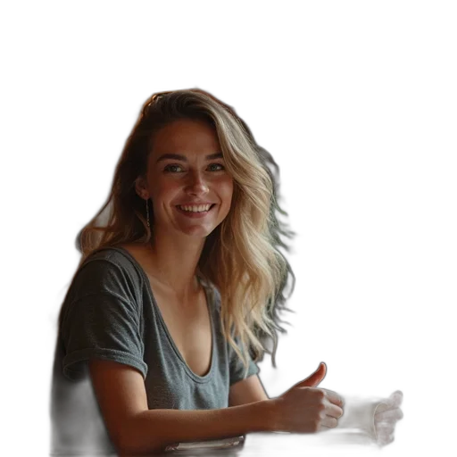 face, staff, hair, jacket transparent PNG cut-out