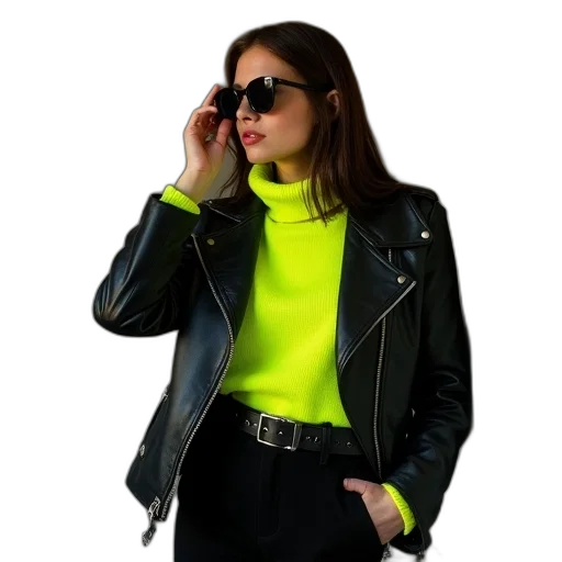 jacket, staff, jewelry, cyberpunk transparent PNG cut-out