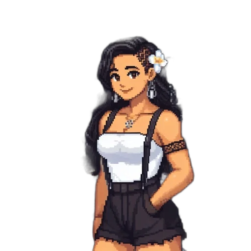 dress, staff, pixel art, cartoon transparent PNG cut-out