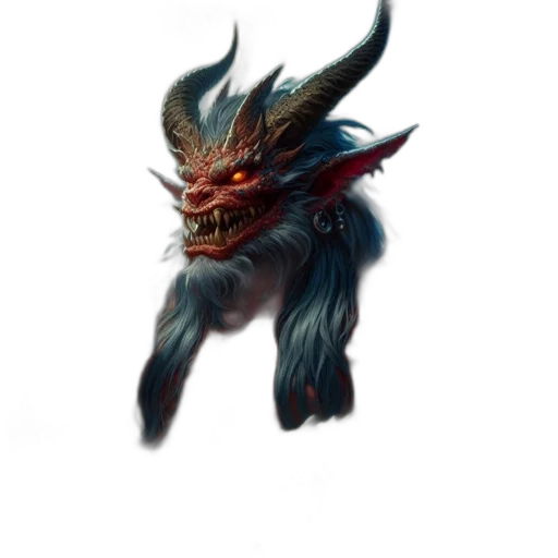 dragon, creature, staff, mask transparent PNG cut-out