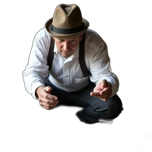 hat, staff, weapon, jacket transparent PNG cut-out