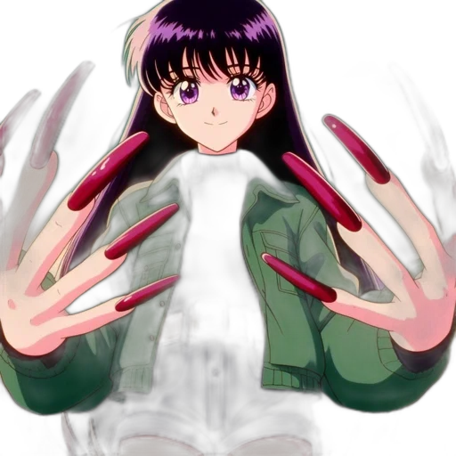 weapon, jacket, creature, hair transparent PNG cut-out