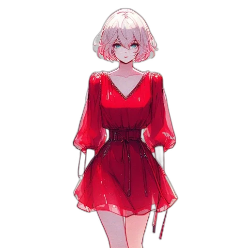 dress, jacket, staff, creature transparent PNG cut-out