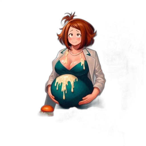 dress, jacket, creature, staff transparent PNG cut-out