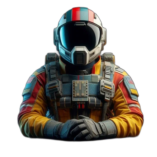jacket, robot, mask, staff transparent PNG cut-out
