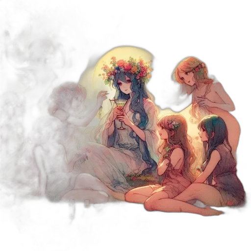 concept art, fantasy art, watercolor, anime transparent PNG cut-out