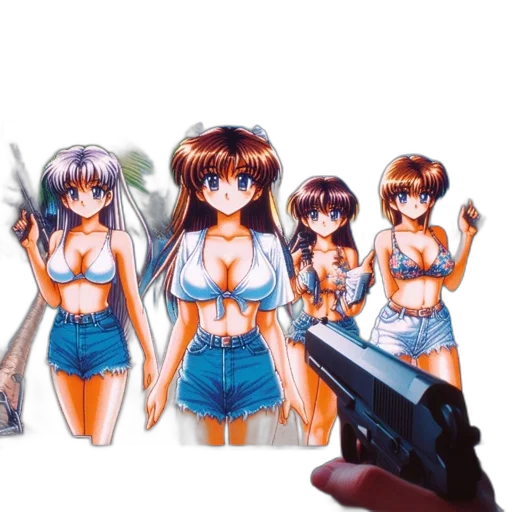 weapon, staff, vaporwave, anime transparent PNG cut-out
