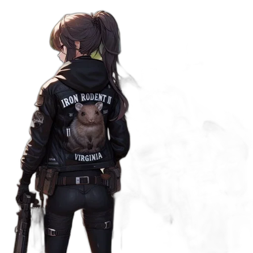 jacket, weapon, staff, robot transparent PNG cut-out
