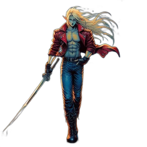 jacket, sword, weapon, staff transparent PNG cut-out