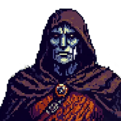 staff, face, mask, pixel art transparent PNG cut-out