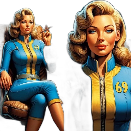 comic book art, concept art, cartoon, 3d render transparent PNG cut-out