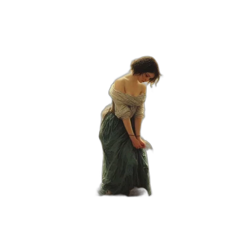 dress, staff, hair, creature transparent PNG cut-out