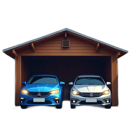 car, building, 3d render, concept art transparent PNG cut-out