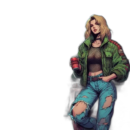 jacket, cyberpunk, comic book art, concept art transparent PNG cut-out