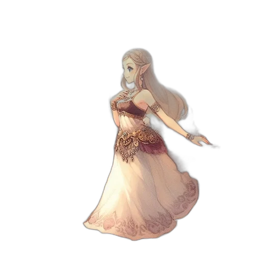 dress, staff, concept art, fantasy art transparent PNG cut-out