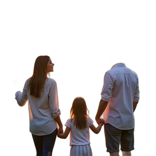 photorealistic, 3d render, family, smiling transparent PNG cut-out