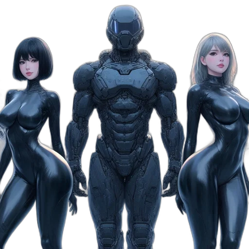 robot, concept art, comic book art, 3d render transparent PNG cut-out