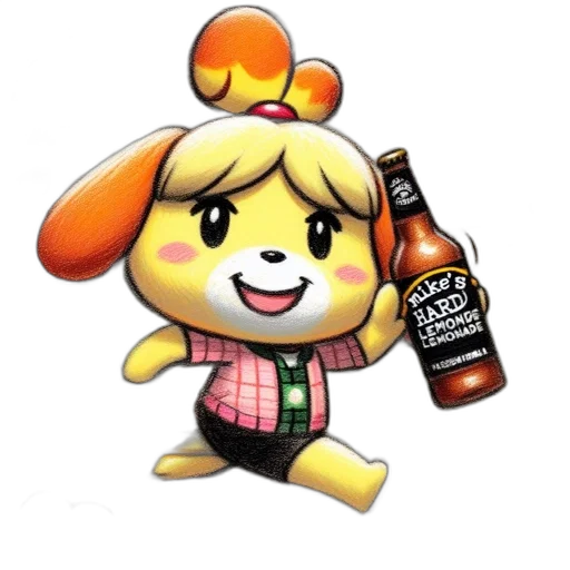 bottle, animal, jacket, pixel art transparent PNG cut-out