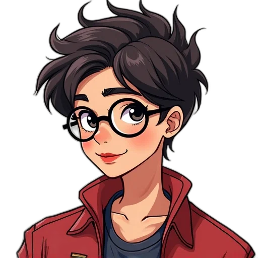 jacket, staff, face, cartoon transparent PNG cut-out