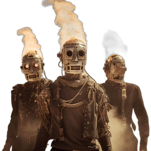 mask, robot, jacket, staff transparent PNG cut-out